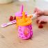 CogniKids Szilikon Fedél és Szívószál Kiegészítő Szett SIP Poharakhoz Tangerine - Flamingo 2db