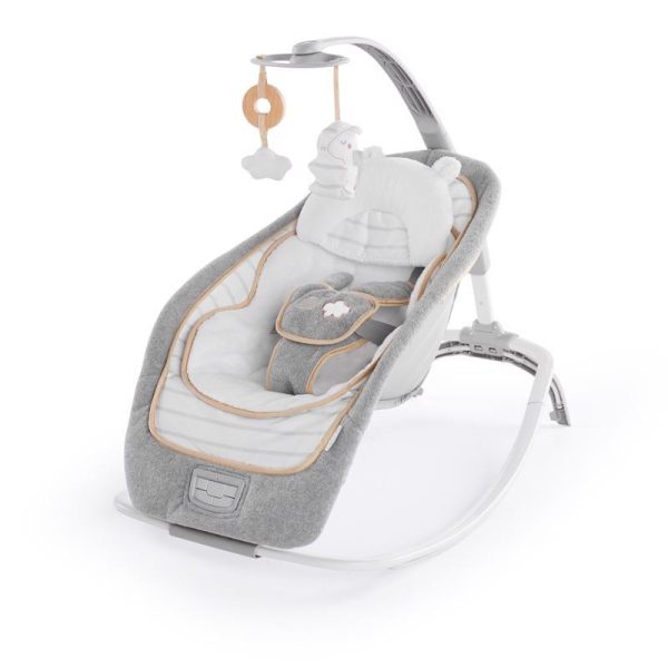 Ingenuity Boutique™ Bella Teddy Rezgő Hintaszék Dallamokkal Újszülött Kortól - 3 Dönthető Pozíció, Prémium Plüss Anyag, 18kg Súlyhatárig