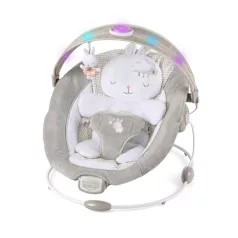   Ingenuity Twinkle Tails™ Rezgő Pihenőszék Dallamokkal és Fénnyel Újszülött Kortól - Levehető Játékhíd, Nyugtató Vibrációk, 3 Pontos Biztonsági Öv, 9kg Súlyhatárig