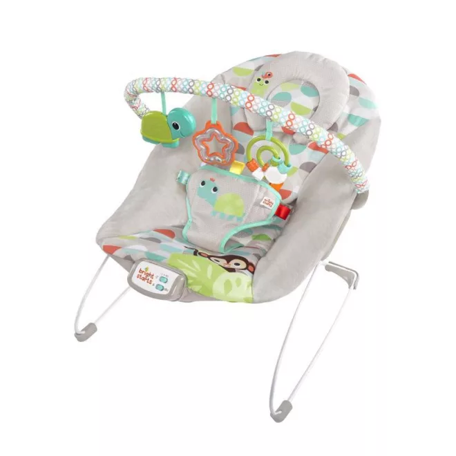 Bright Starts Rezgő Pihenőszék Dallamokkal Happy Safari - Vidám, Nyugtató Babaszék Újszülött Kortól 9kg-ig