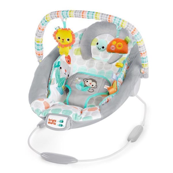 Bright Starts Rezgő Pihenőszék Dallamokkal Whimsical Wild - Puha, Nyugtató Babaszék Újszülött Kortól 9kg-ig