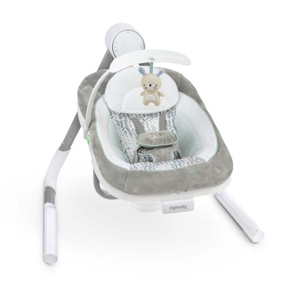 Ingenuity AnyWay Sway™ Rezgő Hinta Dallamokkal Spruce™ Újszülött Kortól - USB-Csatlakozással, 3 Irányú Hintázás, 9kg Súlyhatárig