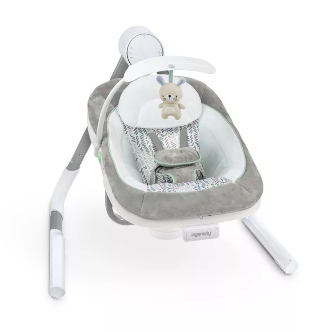 Ingenuity AnyWay Sway™ Rezgő Hinta Dallamokkal Spruce™ Újszülött Kortól - USB-Csatlakozással, 3 Irányú Hintázás, 9kg Súlyhatárig