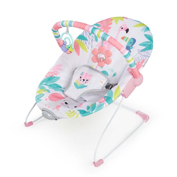 Bright Starts Rezgő Pihenőszék Flamingo Vibes™ - Vidám, Nyugtató Babaszék Újszülött Kortól 9kg-ig