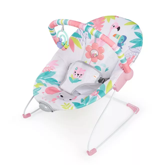 Bright Starts Rezgő Pihenőszék Flamingo Vibes™ - Vidám, Nyugtató Babaszék Újszülött Kortól 9kg-ig
