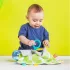 Bright Starts Little Taggies Morzsolókendő C Karikával Zöld Pöttyök - Baba Fejlesztő Kendő Újszülött Kortól
