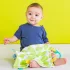 Bright Starts Little Taggies Morzsolókendő C Karikával Zöld Pöttyök - Baba Fejlesztő Kendő Újszülött Kortól
