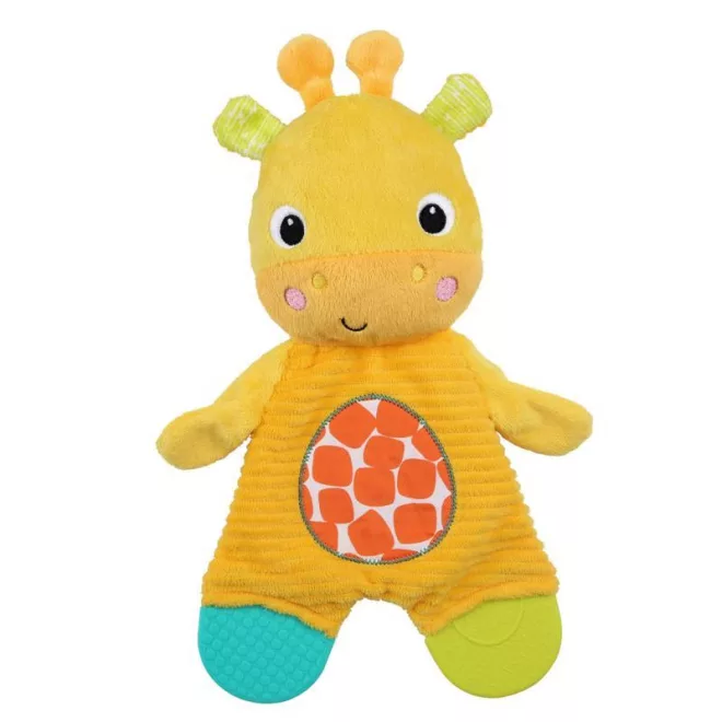Bright Starts Snuggle & Teethe Játék Rágóka - Zsiráf, Puha Plüss, Csörgős, Rágókás Lábakkal, Újszülött Kortól