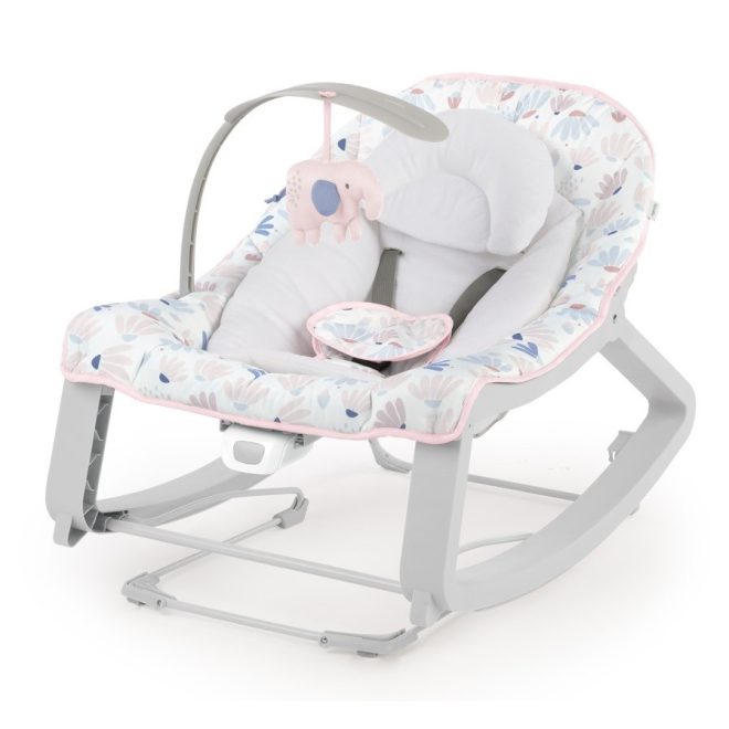 Ingenuity Keep Cozy 3in1 Rezgő Hintaszék - Burst, Újszülöttkortól 18kg-ig, Ringatás, Hintáztatás és Fix Fotel Funkcióval, Játékhíddal és Biztonsági Övvel