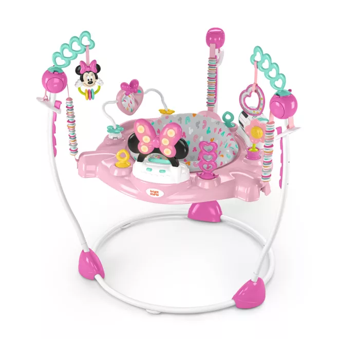 Disney Baby 2in1 Ugráló és Aktív Centrum - Minnie Mouse Forever Besties, 6 Hónapos Kortól 11kg-ig, Színes Fejlesztő Játékokkal és Kényelmes Üléssel