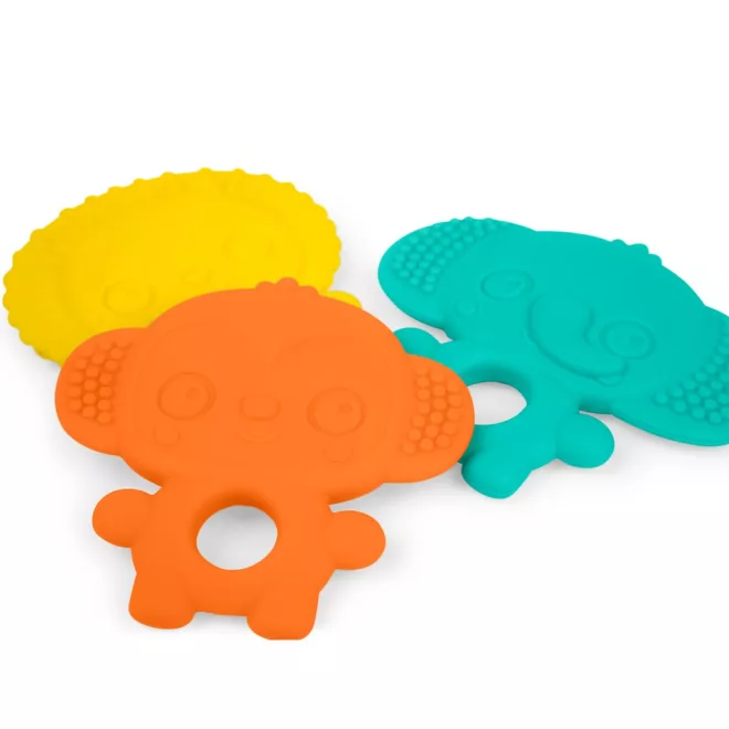 Bright Starts Gummy Buddies™ Rágóka Szett 3db 3 hó+ - Fogzást Segítő, Puha Textúra, BPA-mentes