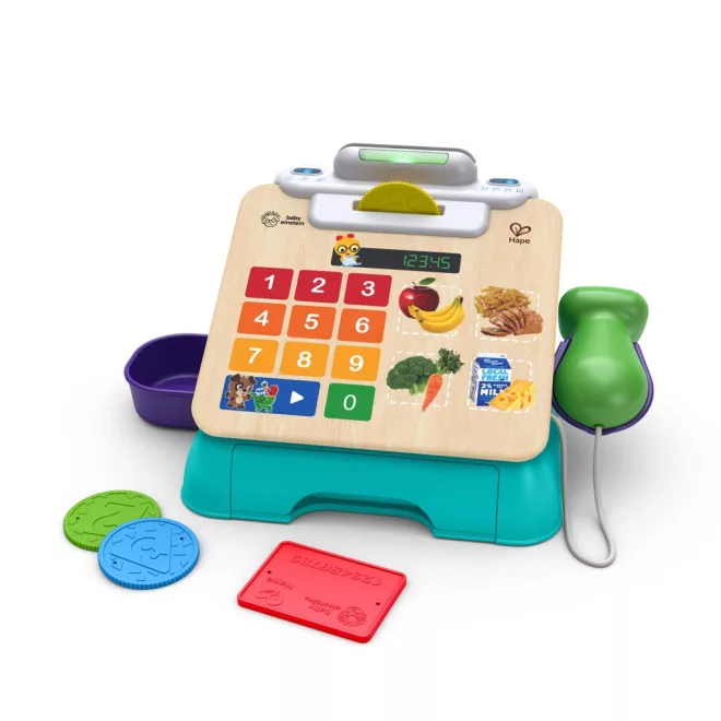 Baby Einstein Magic Touch Pénztárgép HAPE 9 Hónapos Kortól - Interaktív, Érintésérzékeny Játék Kassza Fejlesztő Hangokkal és Szerepjátékhoz