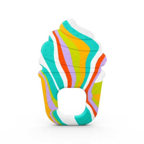 Bright Starts Soothing Soft Serve™ Szilikon Rágóka 3 Hónapos Kortól - Fogzást Enyhítő, Puha és Biztonságos, BPA-mentes