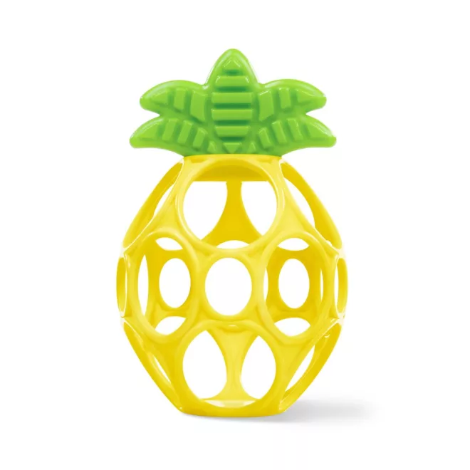 Baby Einstein Oball My Own™ Easy Grasp Ananász 10cm Csörgő és Rágóka Játék Újszülött Kortól