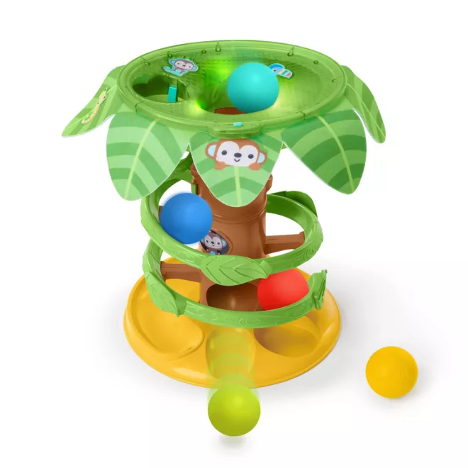 Bright Starts Zenélő Golyópálya Tropical Twirl - Interaktív, Fény- és Hanghatásokkal, Fejlesztő Játék 6 Hónapos Kortól