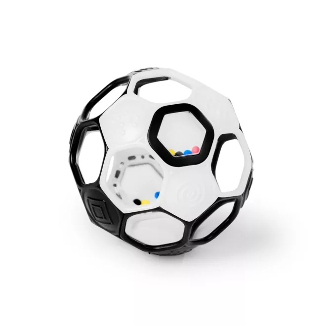 Baby Einstein Oball Rattle Goals™ Black & White 10cm Csörgő és Rágóka Játék Újszülött Kortól