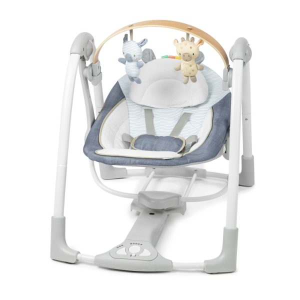 Ingenuity Swing 'n Go™ Chambray Átalakítható Hinta Dallamokkal Újszülött Kortól - Hordozható Kivitel, 5 Hintázási Sebesség, 9kg Súlyhatárig