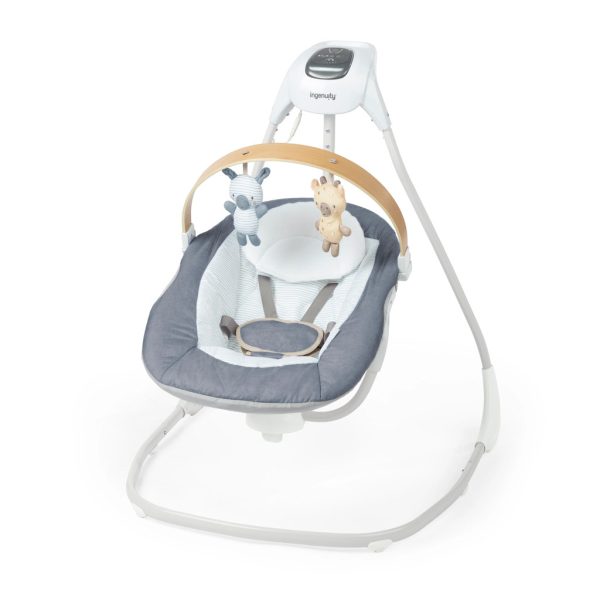 Ingenuity Chambray™ Hintázó Zenélő Hinta Újszülött Kortól - 6 Hintázási Sebesség, 8 Dallam, Összecsukható Kivitel, 9kg Súlyhatárig