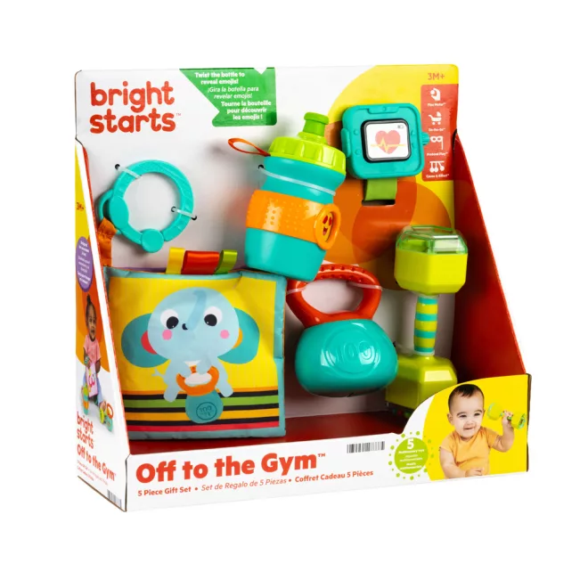 Bright Starts Off to the Gym Többérzékszervi Babaajándék Készlet, 3 Hónapos Kortól