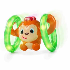   Bright Starts Játék Zenélő Világító Majom LLB Roll & Glow - Interaktív, Mozgásra Ösztönző, Fény- és Hanghatásokkal 6 Hónapos Kortól