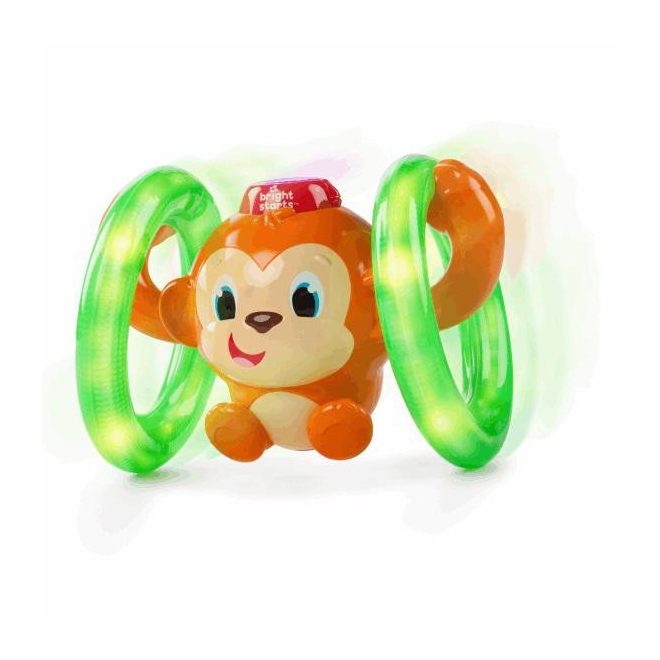 Bright Starts Játék Zenélő Világító Majom LLB Roll & Glow - Interaktív, Mozgásra Ösztönző, Fény- és Hanghatásokkal 6 Hónapos Kortól
