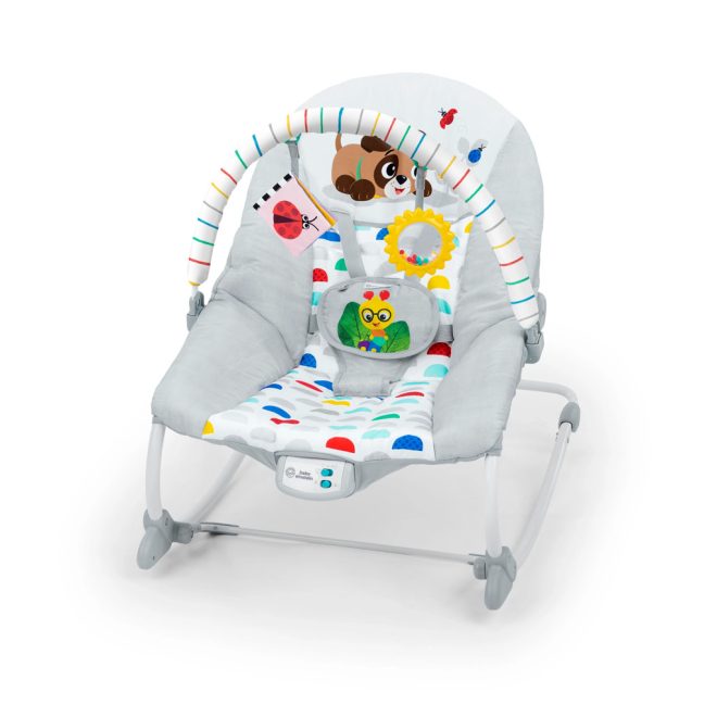 Baby Einstein Dean's Discovery Spot™ Zenei Rezgő Pihenőszék Újszülött Kortól 9kg-ig - Nyugtató Rezgéssel, Zenékkel és Játékíves Fejlesztéssel