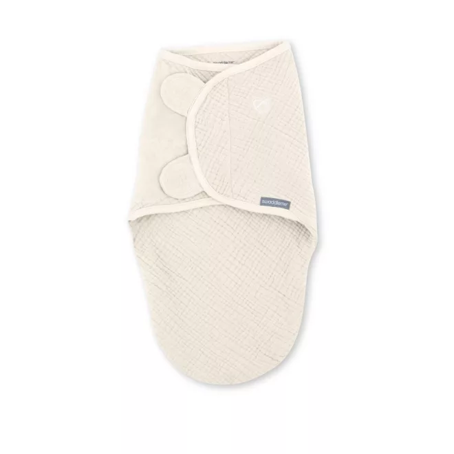 Ingenuity SwaddleMe™ Muszlin Pólya 1.5 TOG 0-3 Hónapos Babáknak Krém - Puha, Lélegző, Biztonságos Alváshoz