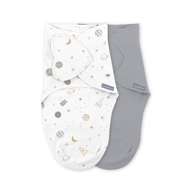Ingenuity SwaddleMe™ Pamut Pólya Ulitka Sunset Space 2db 0.5 TOG 0-3 Hónapos Babáknak - Könnyen Használható, Puha és Lélegző Alváshoz