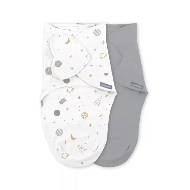 Ingenuity SwaddleMe™ Pamut Pólya Ulitka Sunset Space 2db 0.5 TOG 0-3 Hónapos Babáknak - Könnyen Használható, Puha és Lélegző Alváshoz