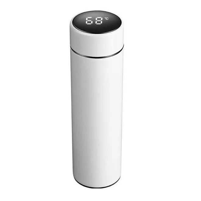 Wooze Keep Warm Prémium Fémfalú Hőtartó Termosz LED Érintő Képernyős Hőmérséklet Kijelzővel Fehér 500ml