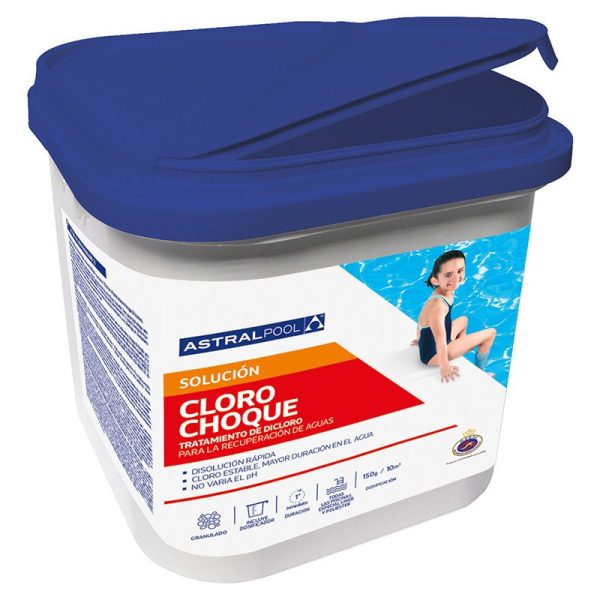 Steinbach AstralPool Klór Granulátum 1kg - Gyorshatású Medence Fertőtlenítő Por, Hatékony Víztisztítás és Algaölés Kültéri és Beltéri Medencékhez