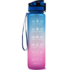   Prémium Motivációs Sport Kulacs Idősáv Jelzővel BPS Mentes Kék/Rózsaszín 1000ml