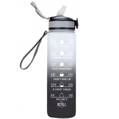   Prémium Motivációs Sport Kulacs Idősáv Jelzővel BPS Mentes Fekete 1000ml