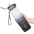 Prémium Motivációs Sport Kulacs Idősáv Jelzővel BPS Mentes Fekete 1000ml
