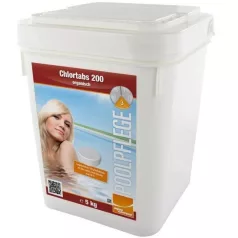   Steinbach Aquacorrect Chloretabs 200g Klórtabletta 5kg - 90% Hatóanyag Tartalmú Erős Fertőtlenítő Medence Tabletta, Lassú Oldódású Vízkezeléshez