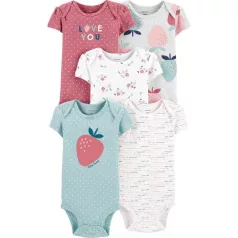   Carter's 5 Részes Rövid Ujjú Body Szett Lányoknak Epres Mintás Koraszülött Méret 46