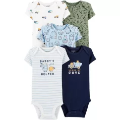   Carter's 5 Részes Rövid Ujjú Vegyes Body Szett Fiúknak Újszülött Méret 56