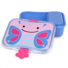   Skip Hop Zoo Tízórai Doboz 700ml Pillangó Mintával 3 Éves Kortól - Szivárgásbiztos, Strapabíró Ételtartó Iskolába és Utazáshoz