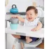 Skip Hop Easy-Feed Mealtime Set 5 Darabos Étkezési Készlet Pohárral Teal/Grey 6 Hónapos Kortól - Csúszásmentes, BPA-mentes Tányér- és Pohárszett Babáknak