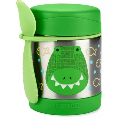   Skip Hop Zoo Ételtermosz Kanállal és Villával Krokodil Mintás 325ml - Rozsdamentes Acél, Duplafalú, BPA-mentes Ételtároló 3 Éves Kortól