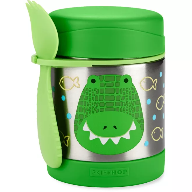 Skip Hop Zoo Ételtermosz Kanállal és Villával Krokodil Mintás 325ml - Rozsdamentes Acél, Duplafalú, BPA-mentes Ételtároló 3 Éves Kortól
