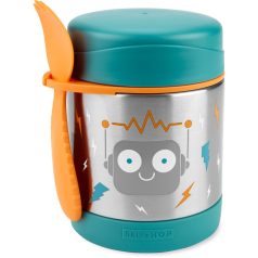   Skip Hop Spark Style Ételtermosz Kanállal és Villával Robot Mintás 325ml - Rozsdamentes Acél, Duplafalú, BPA-mentes Ételtároló 3 Éves Kortól