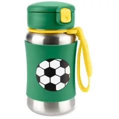   Skip Hop Spark Style Foci Rozsdamentes Acél Szívószálas Kulacs - Duplafalú, Szivárgásmentes és BPA-mentes Itatópohár 12 Hónapos Kortól