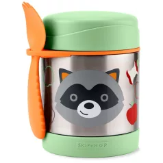   Skip Hop Zoo Ételtermosz Kanállal és Villával Mosómedve Mintás 325ml - Rozsdamentes Acél, Duplafalú, BPA-mentes Ételtároló 3 Éves Kortól