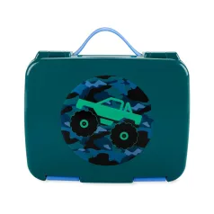   Skip Hop Spark Style Bento Ebéd Doboz Monster Truck Mintával 3 Éves Kortól - Szivárgásbiztos Rekeszekkel, Praktikus Iskolai és Utazós Ételtároló
