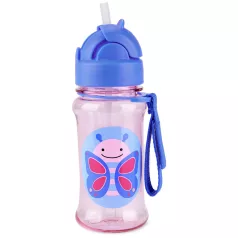   Skip Hop Zoo Pillangó Tritán Szívószálas Kulacs 355ml - Tartós, Szivárgásmentes és BPA-mentes Itatópohár 12 Hónapos Kortól