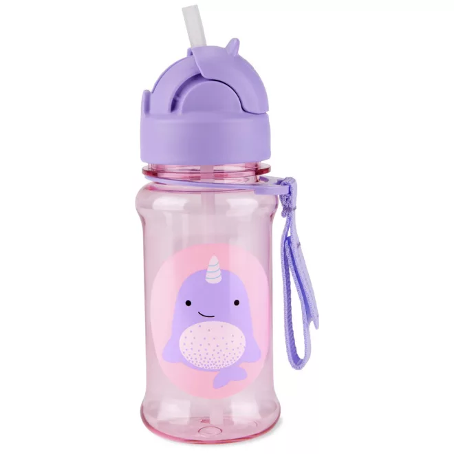Skip Hop Zoo Narvál Tritán Szívószálas Kulacs 355ml - Tartós, Szivárgásmentes és BPA-mentes Itatópohár 12 Hónapos Kortól