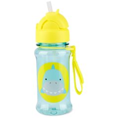   Skip Hop Zoo Cápa Tritán Szívószálas Kulacs 355ml - Tartós, Szivárgásmentes és BPA-mentes Itatópohár 12 Hónapos Kortól