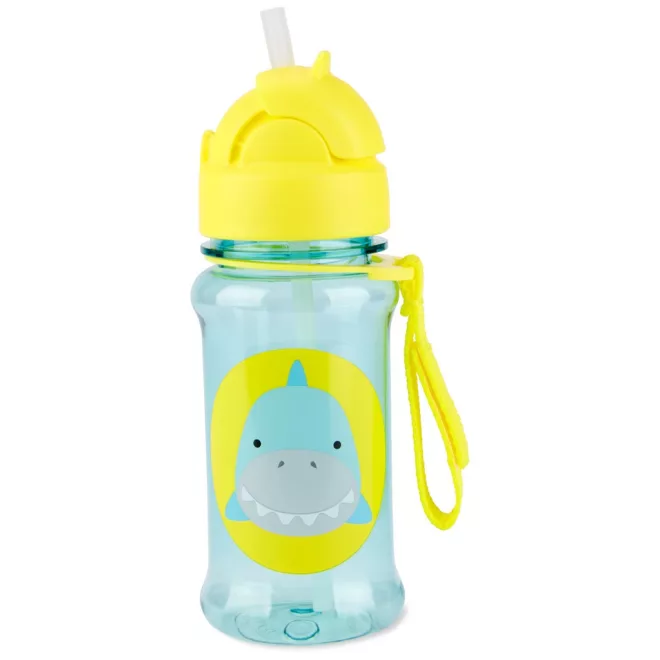 Skip Hop Zoo Cápa Tritán Szívószálas Kulacs 355ml - Tartós, Szivárgásmentes és BPA-mentes Itatópohár 12 Hónapos Kortól