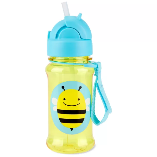 Skip Hop Zoo Méhecske Tritán Szívószálas Kulacs 355ml - Tartós, Szivárgásmentes és BPA-mentes Itatópohár 12 Hónapos Kortól